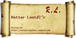 Retter Lestár névjegykártya
